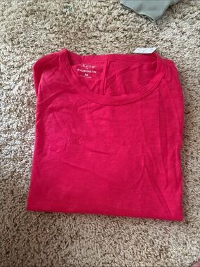 J. Crew Girlfriend Tee in Hot Pink